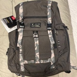 Under Armour Project Rock Backpack NWT Camouflage and gray